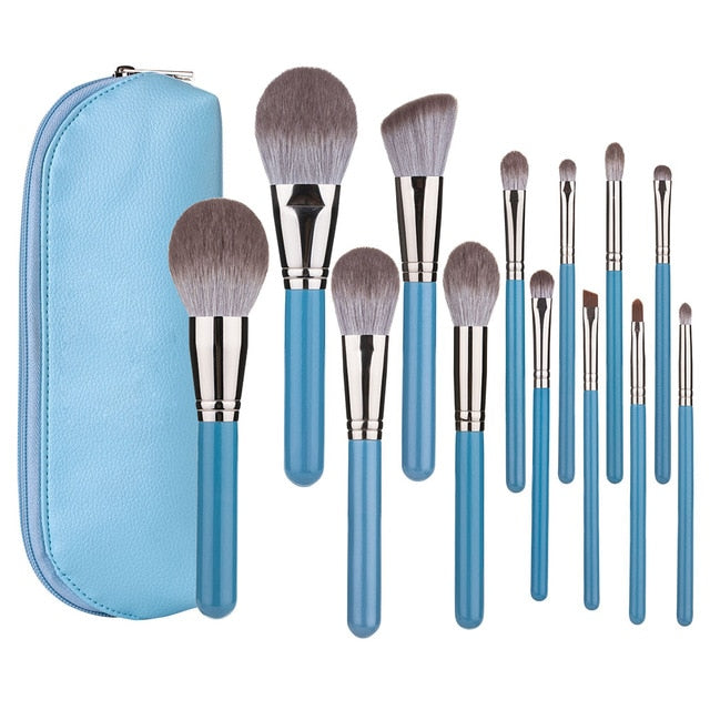 Makeup Brushes Set 13pcs with Leather Bag