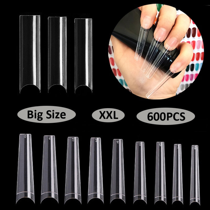 240pcs/600pcs XXL False Nails Long/Tips Half Cover Nail Tips Box