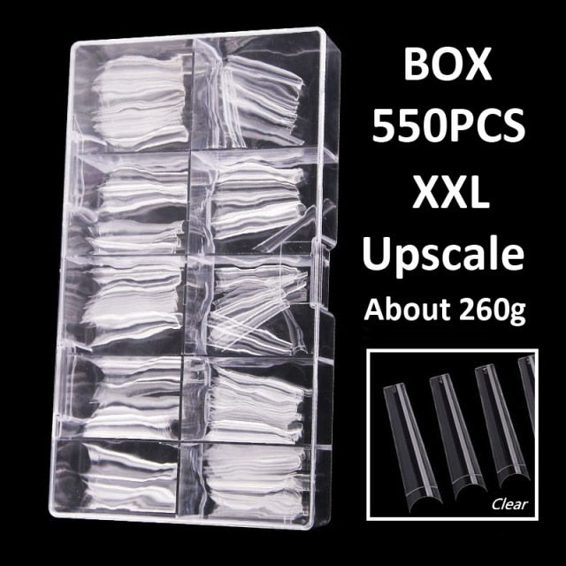 240pcs/600pcs XXL False Nails Long/Tips Half Cover Nail Tips Box