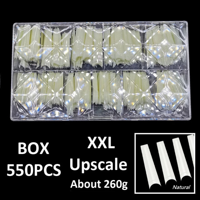 240pcs/600pcs XXL False Nails Long/Tips Half Cover Nail Tips Box