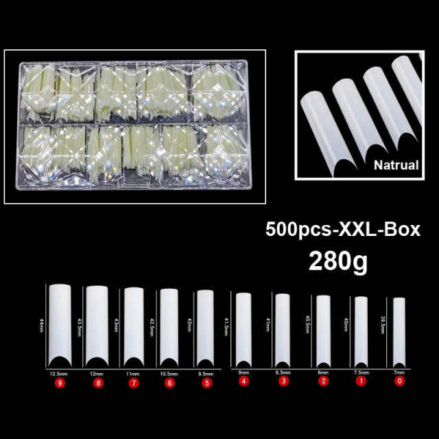 240pcs/600pcs XXL False Nails Long/Tips Half Cover Nail Tips Box