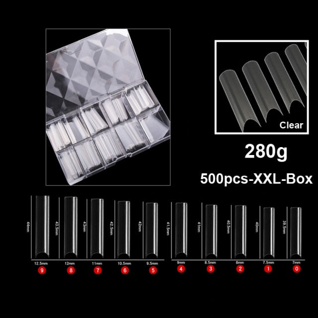 240pcs/600pcs XXL False Nails Long/Tips Half Cover Nail Tips Box