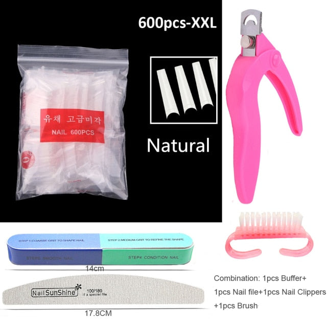 240pcs/600pcs XXL False Nails Long/Tips Half Cover Nail Tips Box